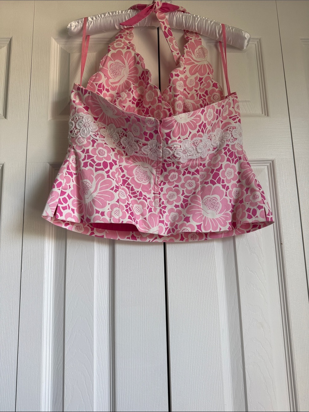 Lilly Pulitzer Pink Floral Print Halter Top - Picture 3 of 4